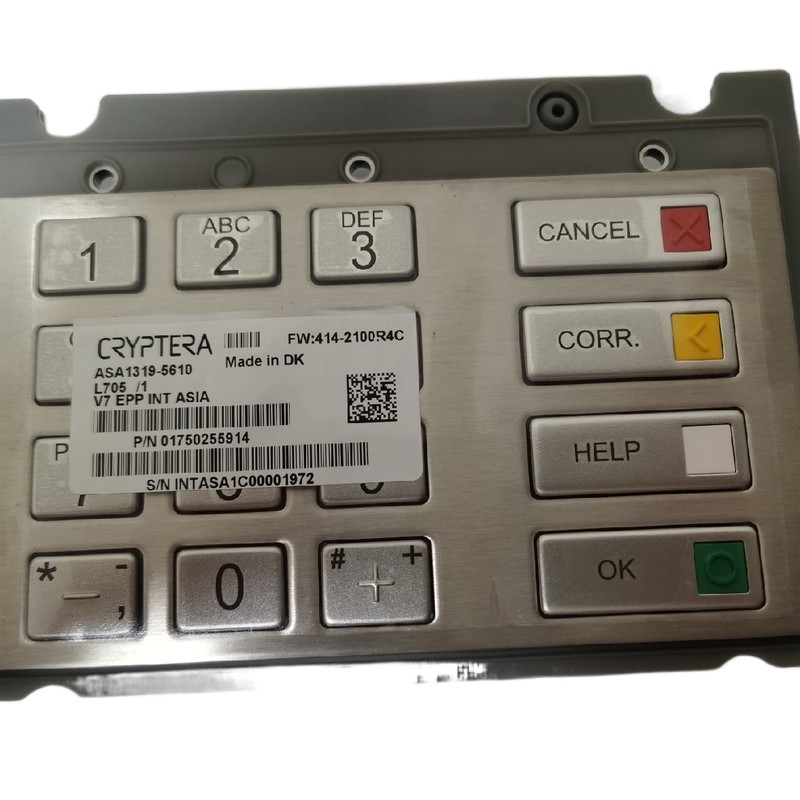01750255914 Diebold Nixdorf 1750255914 EPP V7 ESP INT Pinpad อเมริกาใต้ คีย์บอร์ด แอทม ชิ้นส่วน
