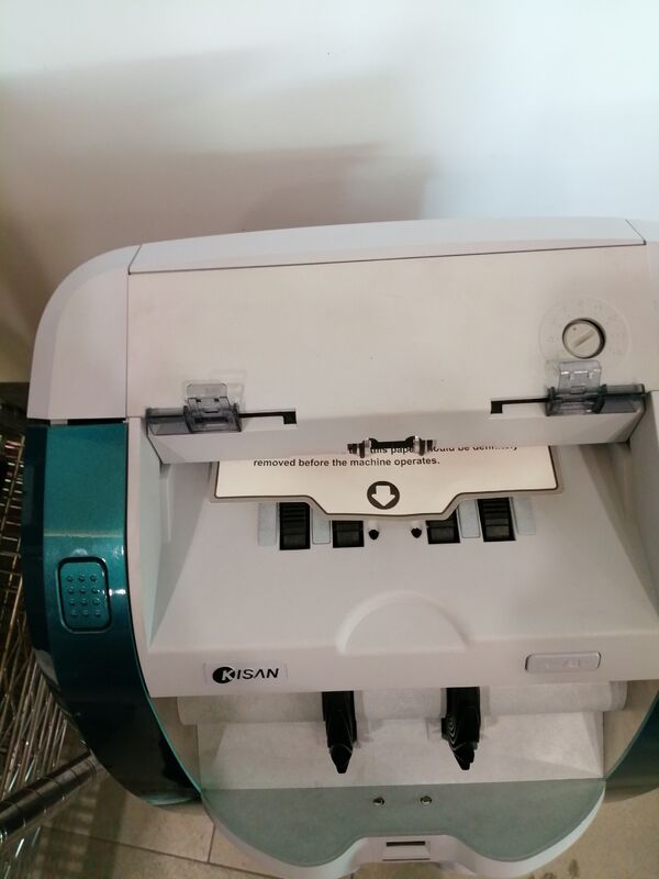 เครื่องประเภทธนบัตรกีซาน เครื่องตรวจจับธนบัตรเงิน สีฟ้า พร้อมจอ LED Smart K3 S16E01-3659